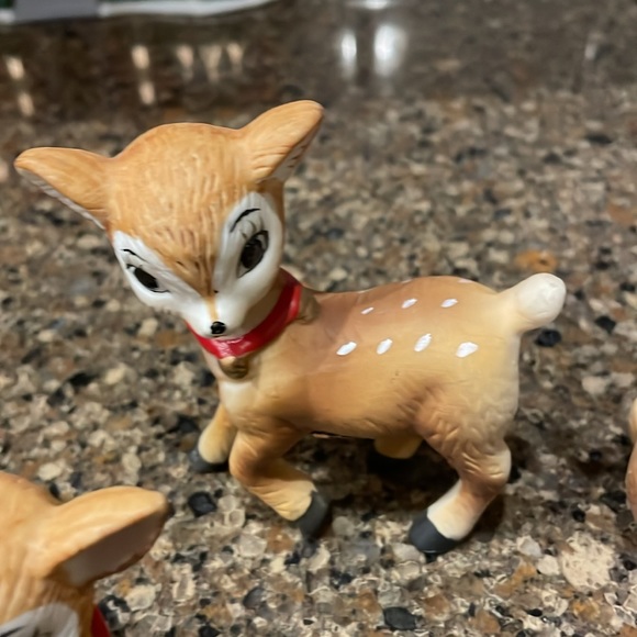 Homco Set of 3 Christmas Reindeer Fawn Deer Holiday Decor Knickknacks Figurines - Picture 3 of 7